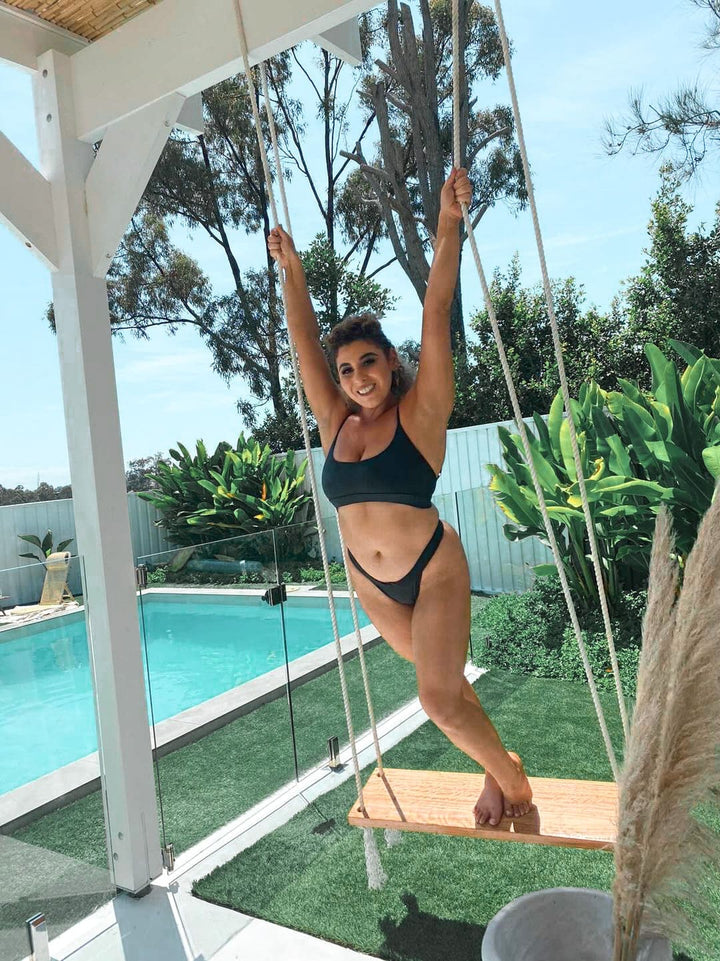 black crop top bikini